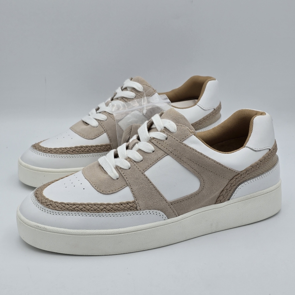 NWOT Lucky Brand Halinna Lace-Up Sneakers, White/Tan, Women's 11M - Picture 5 of 16